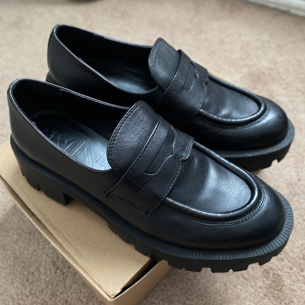 Black Leather Loafers women